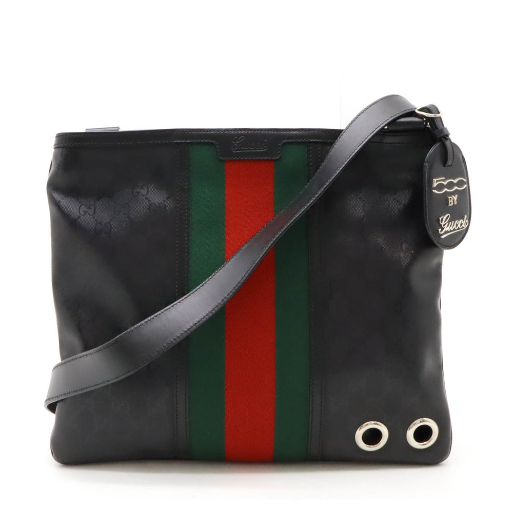 Gucci Crossbody Collaboration Implime Fiat GG Leather Bag Black - Picture 2 of 9